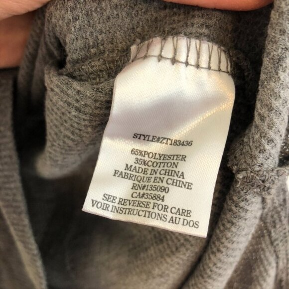 ALTAR'D STATE Gray Camo Camouflage Waffle Knit Thermal Long Sleeve Tee Top Small - Picture 7 of 11